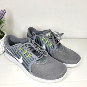 Nike Free RN CMTR Running Shoes Grey White Neon Green 8.5